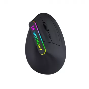 WOZINSKY WMG-1164 Kabellose vertikale ergonomische Gaming-Maus 3600 DPI RGB Schwarz
