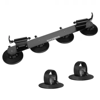 ROCKBROS XP1002 Saugnapf-Dachträger für 2 Fahrräder - Schwarz