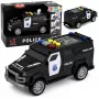 LEAN TOYS Polizeiauto Spezialfahrzeug Maßstab 1:32 Schwarz mit Licht und Sound
