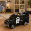 LEAN TOYS Polizeiauto Spezialfahrzeug Maßstab 1:32 Schwarz mit Licht und Sound