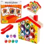 LEAN TOYS Holz-Bienenstock-Geschicklichkeitsspielzeug mit Pinzette und 6 Bienen - Pädagogisches Motorikspiel für Kinder ab 3 Jahren