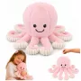 LEAN TOYS Plüsch-Oktopus Kuscheltier mit elastischen Tentakeln Rosa 50 cm