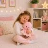 LEAN TOYS Plüsch-Oktopus Kuscheltier mit elastischen Tentakeln Rosa 50 cm