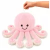 LEAN TOYS Plüsch-Oktopus Kuscheltier mit elastischen Tentakeln Rosa 50 cm