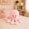 LEAN TOYS Plüsch-Oktopus Kuscheltier mit elastischen Tentakeln Rosa 50 cm