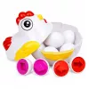 LEAN TOYS Lernspielzeug Henne 12 Eier-Sortierer Formen und Farben lernen Set