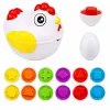 LEAN TOYS Lernspielzeug Henne 12 Eier-Sortierer Formen und Farben lernen Set