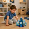 LEAN TOYS Magnetische Bausteine Eisprinzessin-Schloss Blau 47 Teile