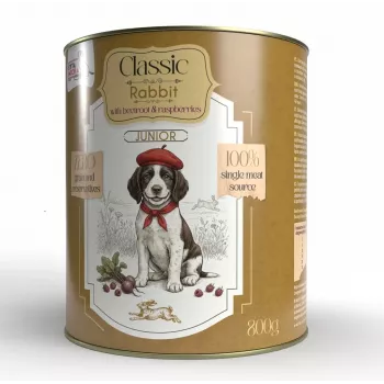 Syta Micha Nassfutter für Welpen mit Kaninchen, Rote Bete und Himbeere – 800g Dose
