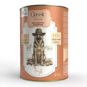SYTA MICHA Classic Mono Pferd mit Himbeeren und Topinambur - Nassfutter für Hunde - 400g