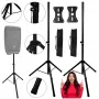 DNA Professional DNA BOX2 Set Bag Lautsprecherstativ-Paar mit Tragetasche, 35 mm Pol, 100-180 cm Höhe, 30 kg Belastung, Schwarz