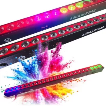 LIGHT4ME AURA APP BAR Dekorative LED-Lichtleiste mit Bluetooth-App-Steuerung, 16 RGB-LEDs, Musik-Synchronisation, USB-C, Schwarz
