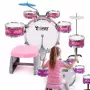 SUPRIMO K-DRUMS 3 Pink Kinder-Schlagzeug mit Hocker und Stöcken