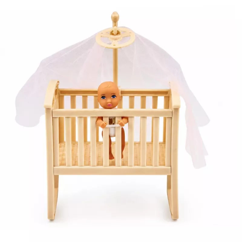 LEAN TOYS Anlily Mutter und Baby Zwillinge Puppen Set Zubehör