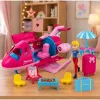 LEAN TOYS Faltbares Flugzeug für Puppen Reiseset Zubehör Puppe Pink 9 Teile