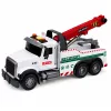 LEAN TOYS Baufahrzeug mit verstellbarem Kran, Lichtern und Geräuschen, Weiß 1:14