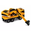 LEAN TOYS 1:14 RC Bagger mit beweglichem Löffel, Lichtern und Sound – Gelb