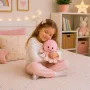 LEAN TOYS Plüsch-Oktopus Kuscheltier mit dehnbaren Tentakeln, weiches rosa Schmusetier, 30 cm