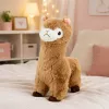 LEAN TOYS Plüsch-Alpaka-Lama Kuscheltier mit weichem Fell Beige 38 cm