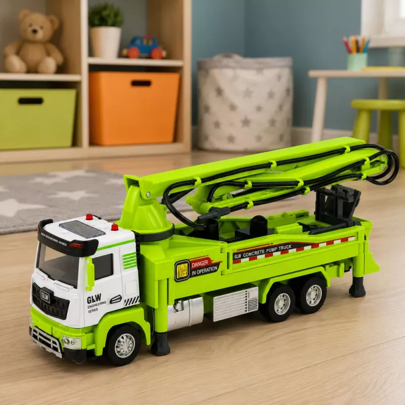 LEAN TOYS Betonpumpen-LKW mit Lichtern, Geräuschen, Wasser, Antrieb 1:40