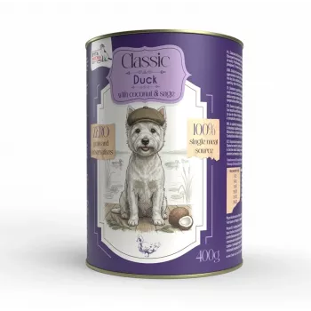 Syta Micha Getreidefreies Nassfutter für Hunde mit Ente und Kokosnuss 400g Dose