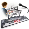 MQ 6119L 61-Tasten tragbares elektronisches Keyboard mit LED-Anzeige, 128 Klängen, 128 Rhythmen, Aufnahme- und Unterrichtsfunktionen, Schwarz