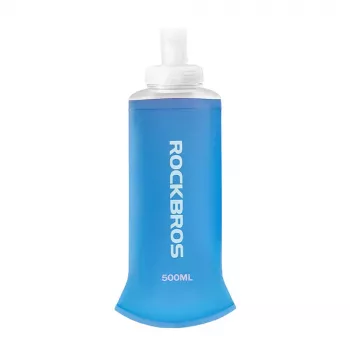 ROCKBROS Soft Flask 500 ml Blau - Zusammenfaltbare Trinkflasche für Laufen, Trailrunning, Radfahren, Wandern