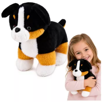 LEAN TOYS Plüschtier weicher Hund zum Kuscheln Berner Sennenhund 30x30 cm