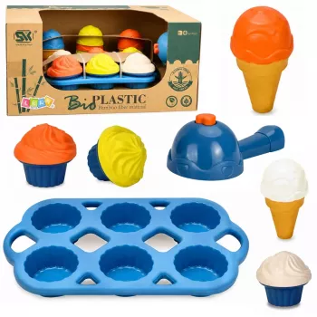 LEAN TOYS Ökofreundliches Holz-Eiscreme-Macher-Set für Kinder 26 Teile