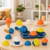 LEAN TOYS Ökofreundliches Holz-Eiscreme-Macher-Set für Kinder 26 Teile