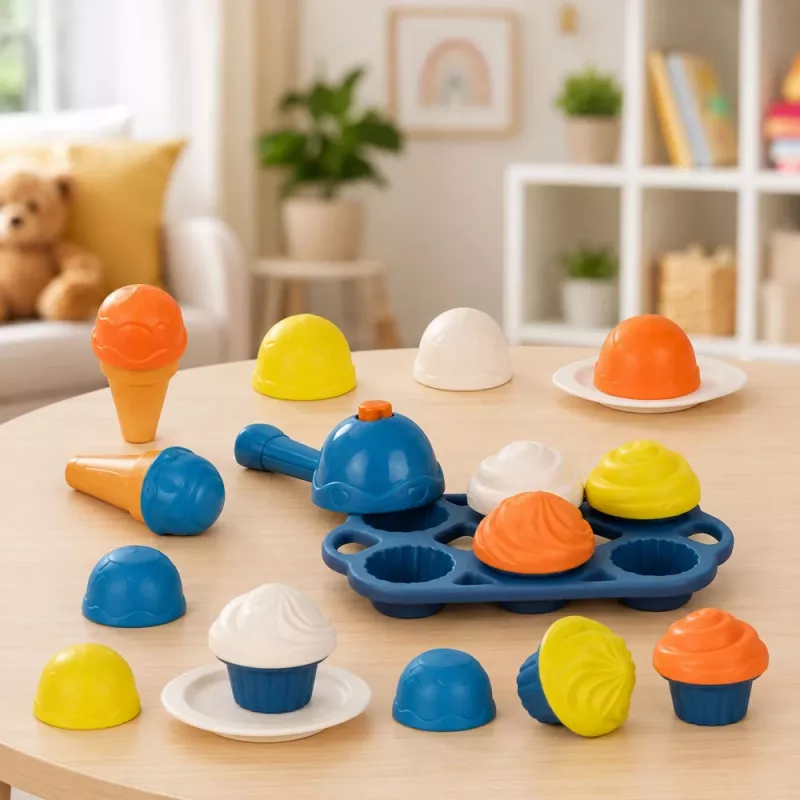 LEAN TOYS Ökofreundliches Holz-Eiscreme-Macher-Set für Kinder 26 Teile