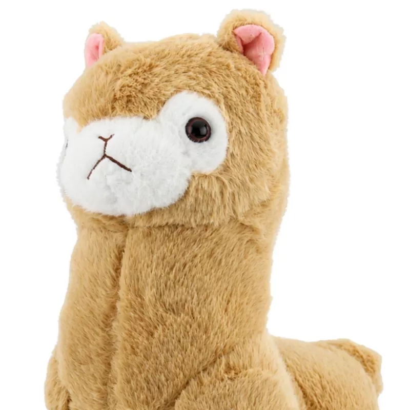 LEAN TOYS Plüsch-Alpaka-Lama Kuscheltier Stofftier weiches Fell Creme 38 cm