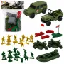 LEAN TOYS Militär-Set Soldaten Fahrzeuge Militärbasis Turm Figuren 46 Stück