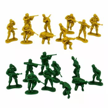 LEAN TOYS Militär-Set Soldaten Fahrzeuge Militärbasis Turm Figuren 46 Stück