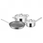 Fiskars Topf-Set 1,5L/3L und Bratpfanne 28cm, Edelstahl, Induktion, Antihaft