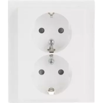 Busch-Jaeger SCHUKO Doppelsteckdose 202 EUJB-84, Alpine White, Unterputz, 2 x Typ F, 16 A