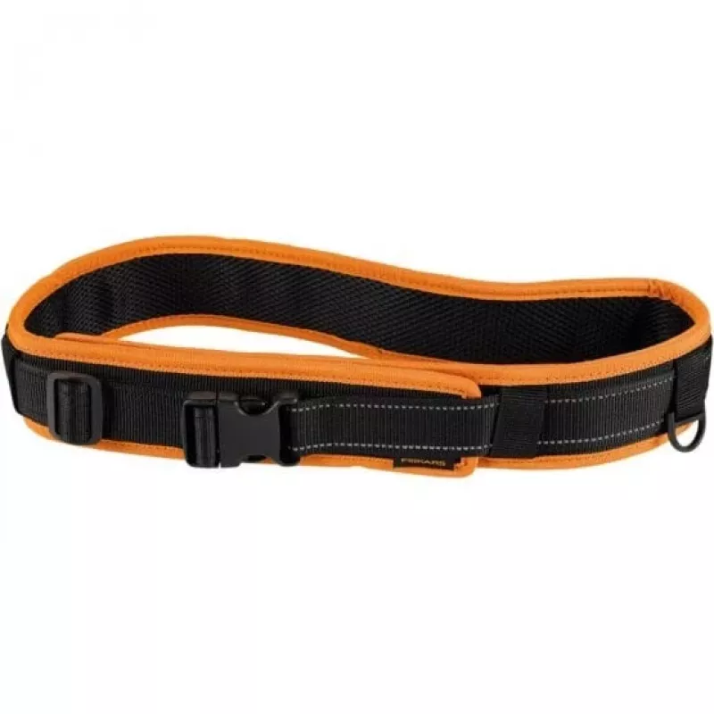 Fiskars 1003626 Functional Form Werkzeuggürtel mit Schnellverschluss, verstellbarer Bund bis 120 cm, strapazierfähiges wasserabweisendes Polyester, mehrere Taschen und Schlaufen, Schwarz/Orange