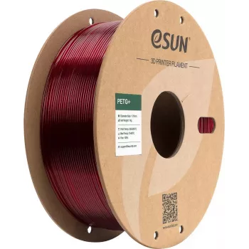 ESUN PETG+ 1,75 mm durchscheinend rot 1 kg Papierspule