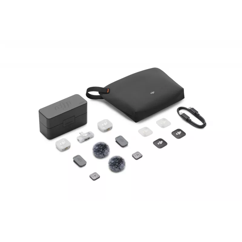 DJI Mic Mini 2 Drahtloses Mikrofonsystem (2 TX + 1 Mobile RX + Ladecase), Weiß