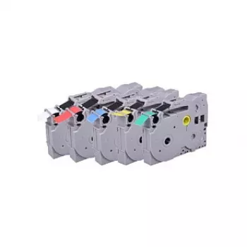 G&G BB-B-G-TZE-MP5 Etikettenband-Set für Brother P-touch TZe-Serie (5er-Pack, gemischte Farben)