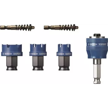 Bosch 2608901963 Progressor für Holz und Metall 7-teiliger Lochsägensatz mit Power Change Plus Adapter und HSS-G Zentrierbohrer