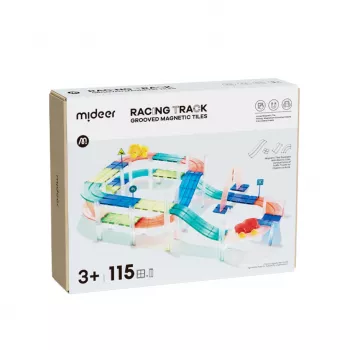 Mideer MD6395 Magnetische Rennbahn mit 2 Autos, 115 Teilen, 3+ Jahre