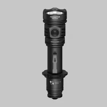 Armytek Predator PRO MAX Taktische Taschenlampe 3000 Lumen, Warmweiß, 501m Reichweite, Cree XHP70.2, Wiederaufladbar 21700, Schwarz