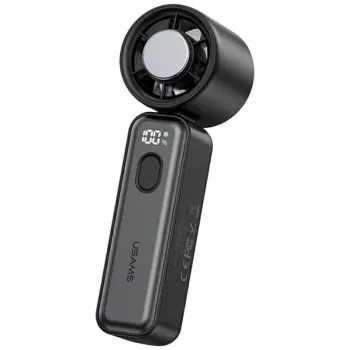 USAMS Ice-Cooling Digital High-Speed Handheld Fan 2000mAh Schwarz