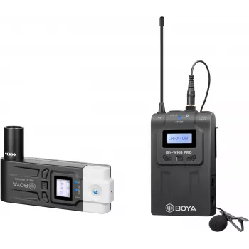 BOYA BY-WM8 Pro-K7 Dual-Kanal UHF Funk-Lavaliermikrofon-System mit 48 Kanälen, 100 m Reichweite, kamera-mon tierbarem Empfänger (568-590 MHz)