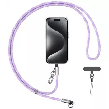 USAMS SJ746 30W USB-C auf Lightning Kabel mit Handy-Lanyard, 1,2 m, Lila