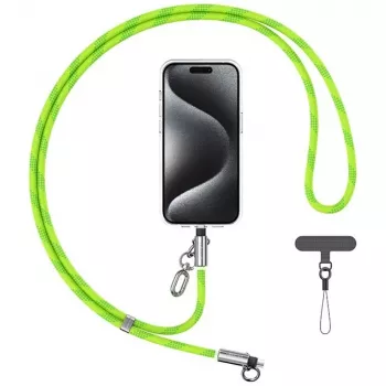 USAMS SJ746 30W USB-C auf Lightning Lade-Kabel mit Trageband 1,2 m Grün