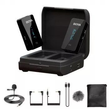 BOYA BY-XM6-K1 2,4GHz kabelloses Lavalier-Mikrofonsystem für Kameras und Smartphones