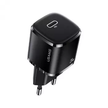 USAMS T36 Mini 20W USB-C PD Wandladegerät Schwarz