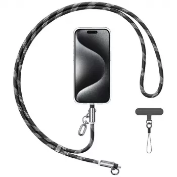 USAMS SJ746 30W USB-C auf Lightning Handy-Lanyard-Ladekabel 1,2 m Schwarz